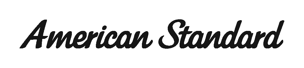 The image shows the words "American Standard" in a bold, cursive black font on a white background.