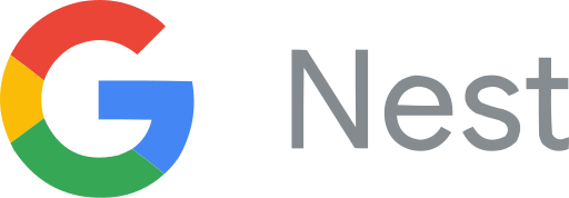 Google Nest logo featuring the multicolored Google "G" on the left and the word "Nest" in gray text to the right.