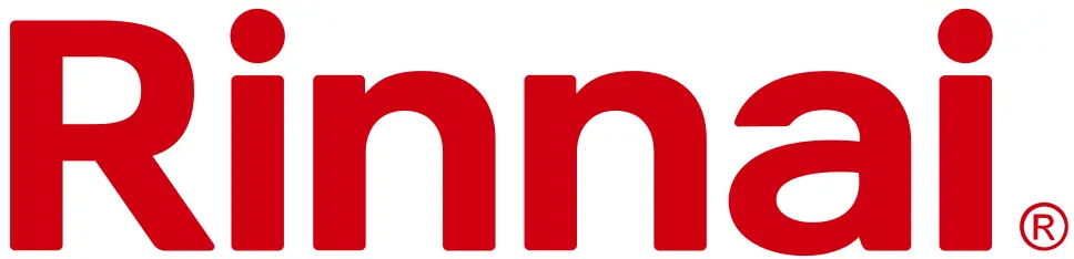 Red "Rinnai" logo in bold, sans-serif font on a white background.