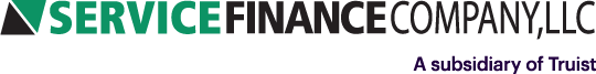 Service Finance Company, LLC logo with a green triangle icon and the text “A subsidiary of Truist” below.