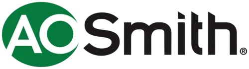 AO Smith logo with “AO” in white letters inside a green circle, followed by “Smith” in black text on a white background.